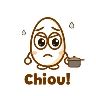 Sticker de Zoiudo con el texto “Chiou!” (en portugués)