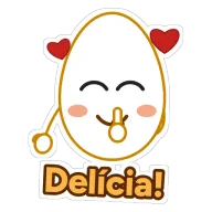 Sticker de Zoiudo con el texto “Delícia!” (en portugués)