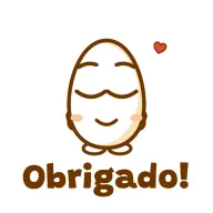 Sticker de Zoiudo con el texto “Obrigado!” (en portugués)