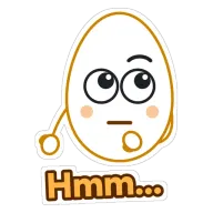 Sticker de Zoiudo con el texto “Hmm...” (en portugués)